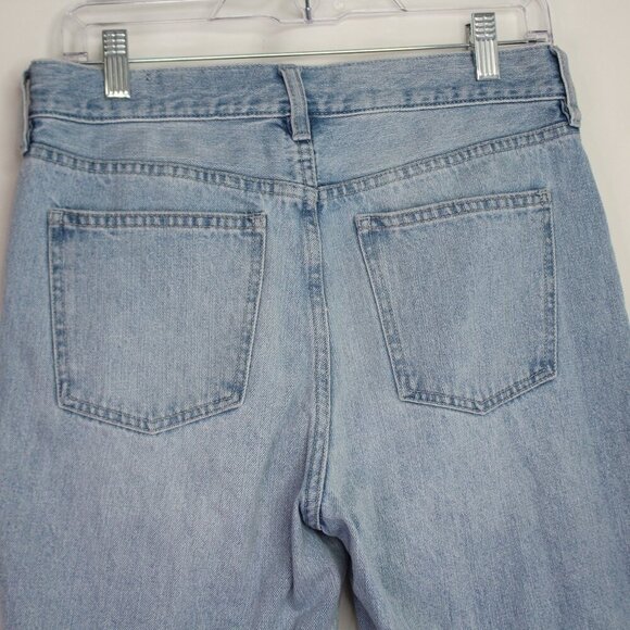 We The Free Distressed Straight Leg High Rise Cotton Demin Jeans Size 28 - Picture 6 of 8